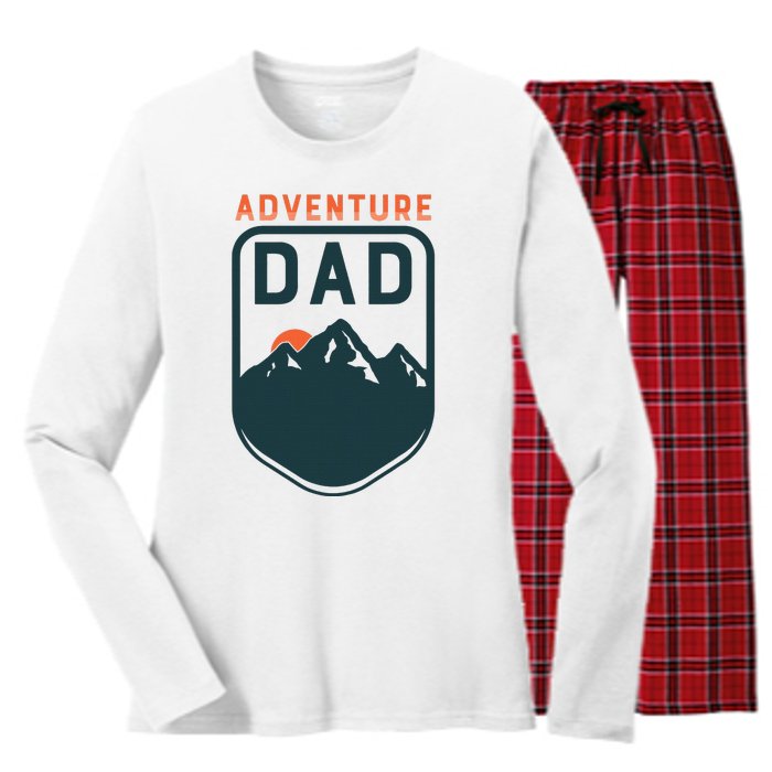 Fathers Day Gift For Dad Adventure Dad Women's Long Sleeve Flannel Pajama Set 