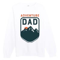 Fathers Day Gift For Dad Adventure Dad Premium Crewneck Sweatshirt