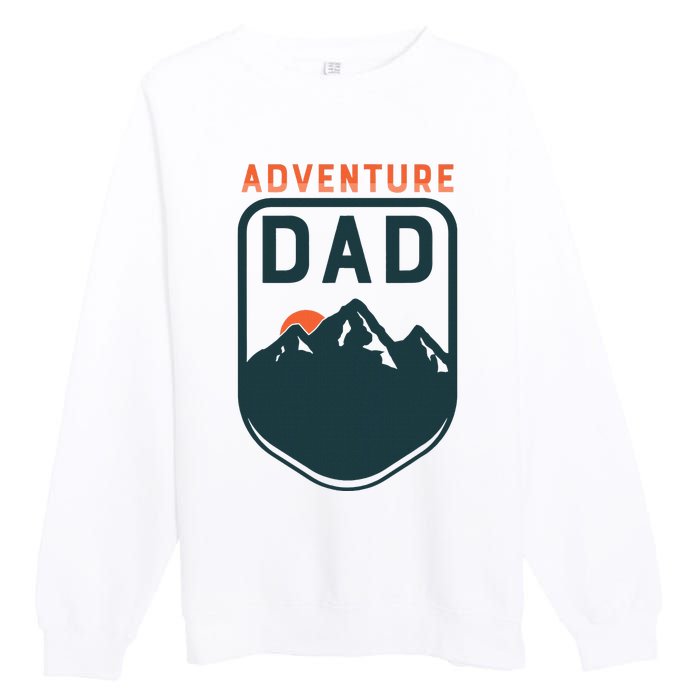 Fathers Day Gift For Dad Adventure Dad Premium Crewneck Sweatshirt