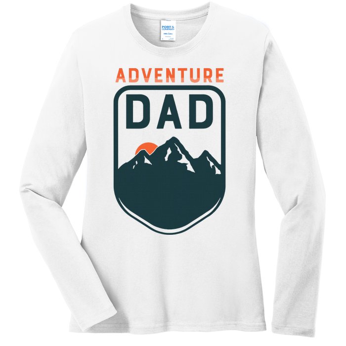 Fathers Day Gift For Dad Adventure Dad Ladies Long Sleeve Shirt