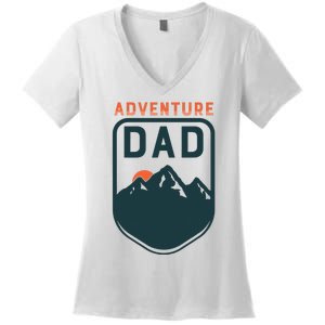 Fathers Day Gift For Dad Adventure Dad Women's V-Neck T-Shirt