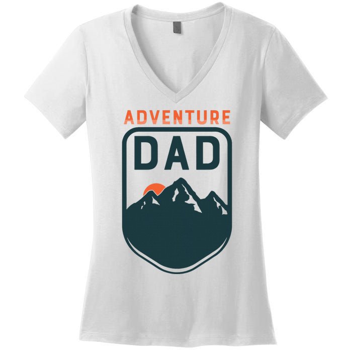 Fathers Day Gift For Dad Adventure Dad Women's V-Neck T-Shirt