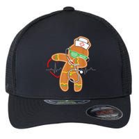 Funny Dabbing Gingerbread Nurse Shirt Nursing Xmas Gift Flexfit Unipanel Trucker Cap