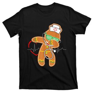 Funny Dabbing Gingerbread Nurse Shirt Nursing Xmas Gift T-Shirt