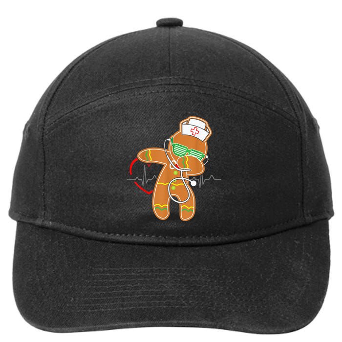 Funny Dabbing Gingerbread Nurse Shirt Nursing Xmas Gift 7-Panel Snapback Hat