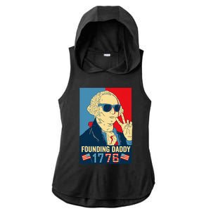 Founding Daddy George Washington Funny Ladies PosiCharge Tri-Blend Wicking Draft Hoodie Tank