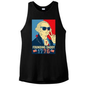 Founding Daddy George Washington Funny Ladies PosiCharge Tri-Blend Wicking Tank