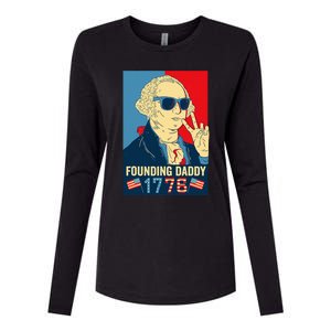 Founding Daddy George Washington Funny Womens Cotton Relaxed Long Sleeve T-Shirt