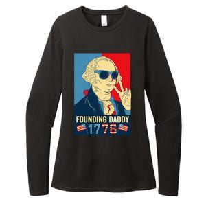 Founding Daddy George Washington Funny Womens CVC Long Sleeve Shirt