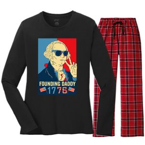 Founding Daddy George Washington Funny Women's Long Sleeve Flannel Pajama Set 