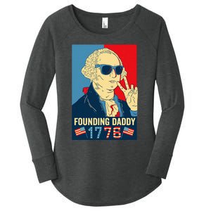 Founding Daddy George Washington Funny Women's Perfect Tri Tunic Long Sleeve Shirt