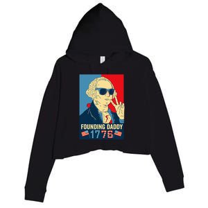 Founding Daddy George Washington Funny Crop Fleece Hoodie