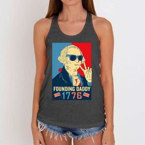 Founding Daddy George Washington Funny Women's Knotted Racerback Tank