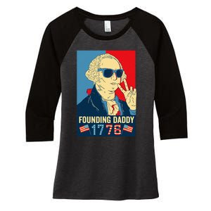 Founding Daddy George Washington Funny Women's Tri-Blend 3/4-Sleeve Raglan Shirt