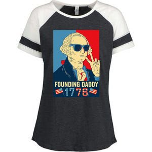 Founding Daddy George Washington Funny Enza Ladies Jersey Colorblock Tee