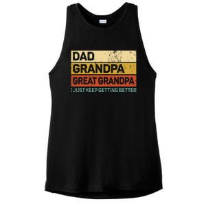 Fathers Day Gift From Grandkids Dad Grandpa Great Grandpa Ladies PosiCharge Tri-Blend Wicking Tank