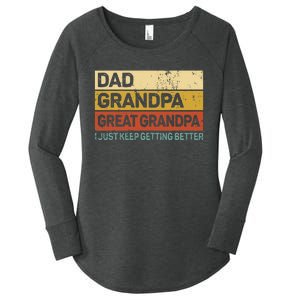 Fathers Day Gift From Grandkids Dad Grandpa Great Grandpa Women's Perfect Tri Tunic Long Sleeve Shirt