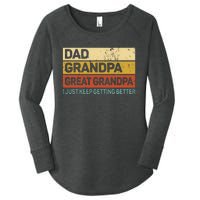 Fathers Day Gift From Grandkids Dad Grandpa Great Grandpa Women's Perfect Tri Tunic Long Sleeve Shirt