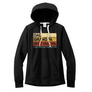 Fathers Day Gift From Grandkids Dad Grandpa Great Grandpa Women's Fleece Hoodie