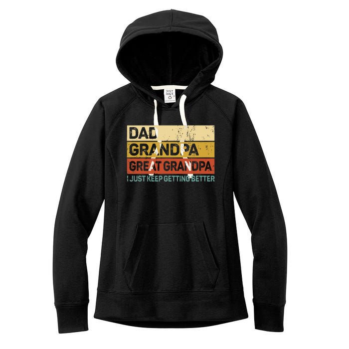 Fathers Day Gift From Grandkids Dad Grandpa Great Grandpa Women's Fleece Hoodie