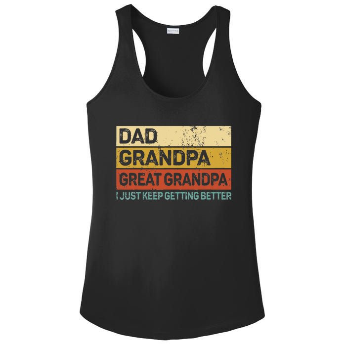 Fathers Day Gift From Grandkids Dad Grandpa Great Grandpa Ladies PosiCharge Competitor Racerback Tank