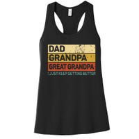 Fathers Day Gift From Grandkids Dad Grandpa Great Grandpa Women's Racerback Tank