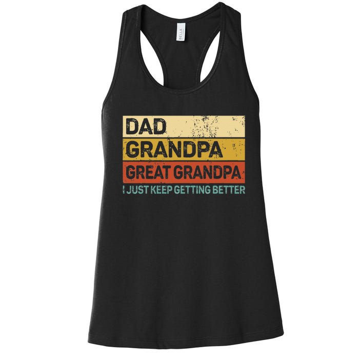 Fathers Day Gift From Grandkids Dad Grandpa Great Grandpa Women's Racerback Tank