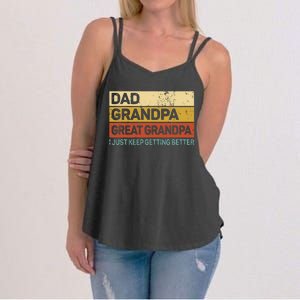 Fathers Day Gift From Grandkids Dad Grandpa Great Grandpa Women's Strappy Tank