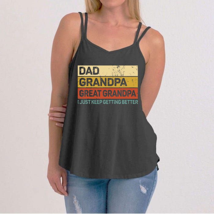 Fathers Day Gift From Grandkids Dad Grandpa Great Grandpa Women's Strappy Tank