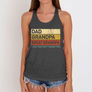 Fathers Day Gift From Grandkids Dad Grandpa Great Grandpa Women's Knotted Racerback Tank