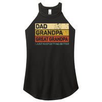 Fathers Day Gift From Grandkids Dad Grandpa Great Grandpa Women's Perfect Tri Rocker Tank