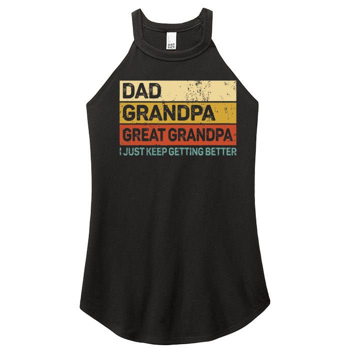 Fathers Day Gift From Grandkids Dad Grandpa Great Grandpa Women's Perfect Tri Rocker Tank