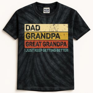 Fathers Day Gift From Grandkids Dad Grandpa Great Grandpa Kids Tie-Dye T-Shirt