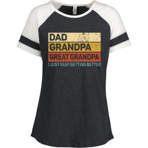 Fathers Day Gift From Grandkids Dad Grandpa Great Grandpa Enza Ladies Jersey Colorblock Tee