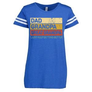 Fathers Day Gift From Grandkids Dad Grandpa Great Grandpa Enza Ladies Jersey Football T-Shirt