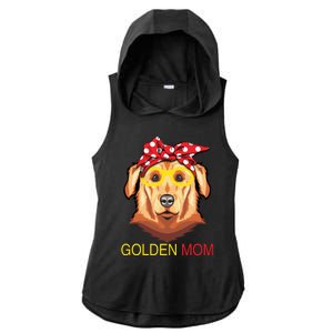 Funny Dog Golden Mom Ladies PosiCharge Tri-Blend Wicking Draft Hoodie Tank