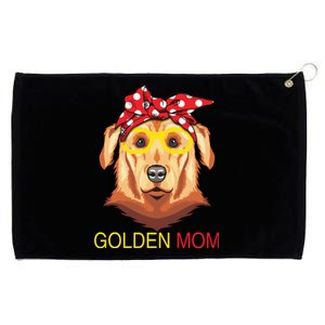 Funny Dog Golden Mom Grommeted Golf Towel