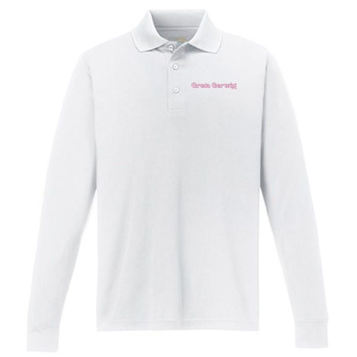 From Director Greta Gerwig Performance Long Sleeve Polo