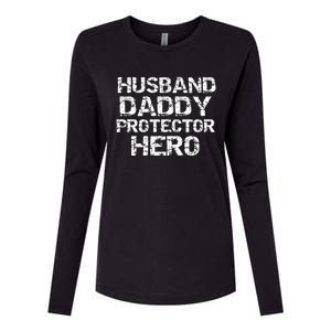 Fathers Day Gift From Wife Husband Daddy Protector Hero Gift Womens Cotton Relaxed Long Sleeve T-Shirt