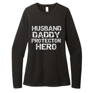 Fathers Day Gift From Wife Husband Daddy Protector Hero Gift Womens CVC Long Sleeve Shirt