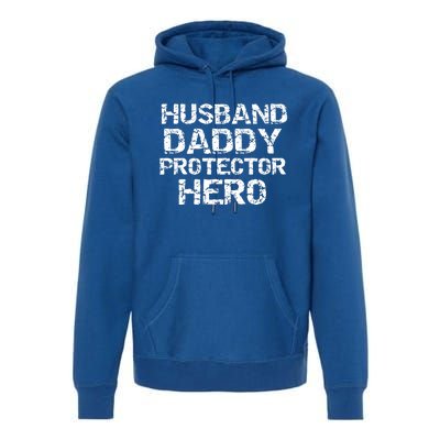 Fathers Day Gift From Wife Husband Daddy Protector Hero Gift Premium Hoodie