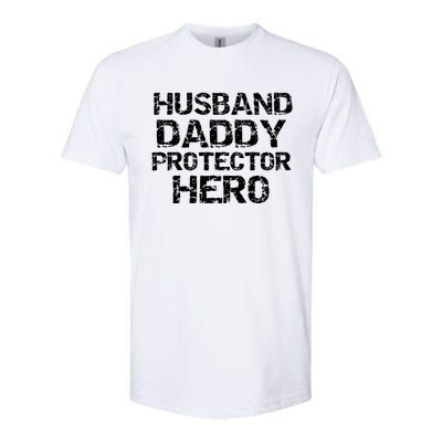 Fathers Day Gift From Wife Husband Daddy Protector Hero Gift Softstyle CVC T-Shirt