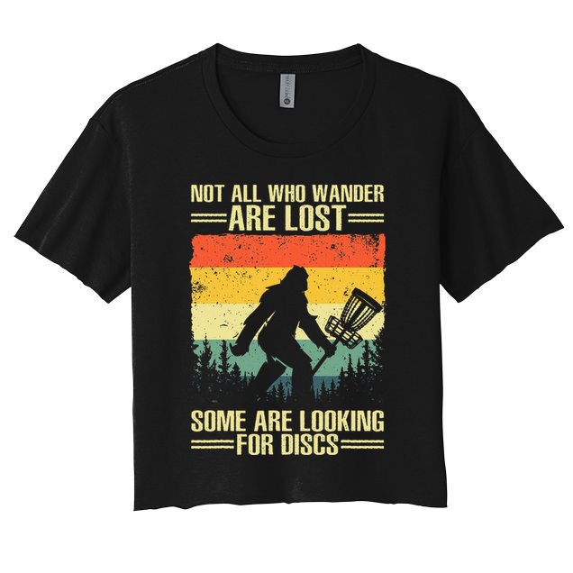 Funny Disc Golf Art For Men Women Kids Disc Golf Player Women's Crop Top Tee
