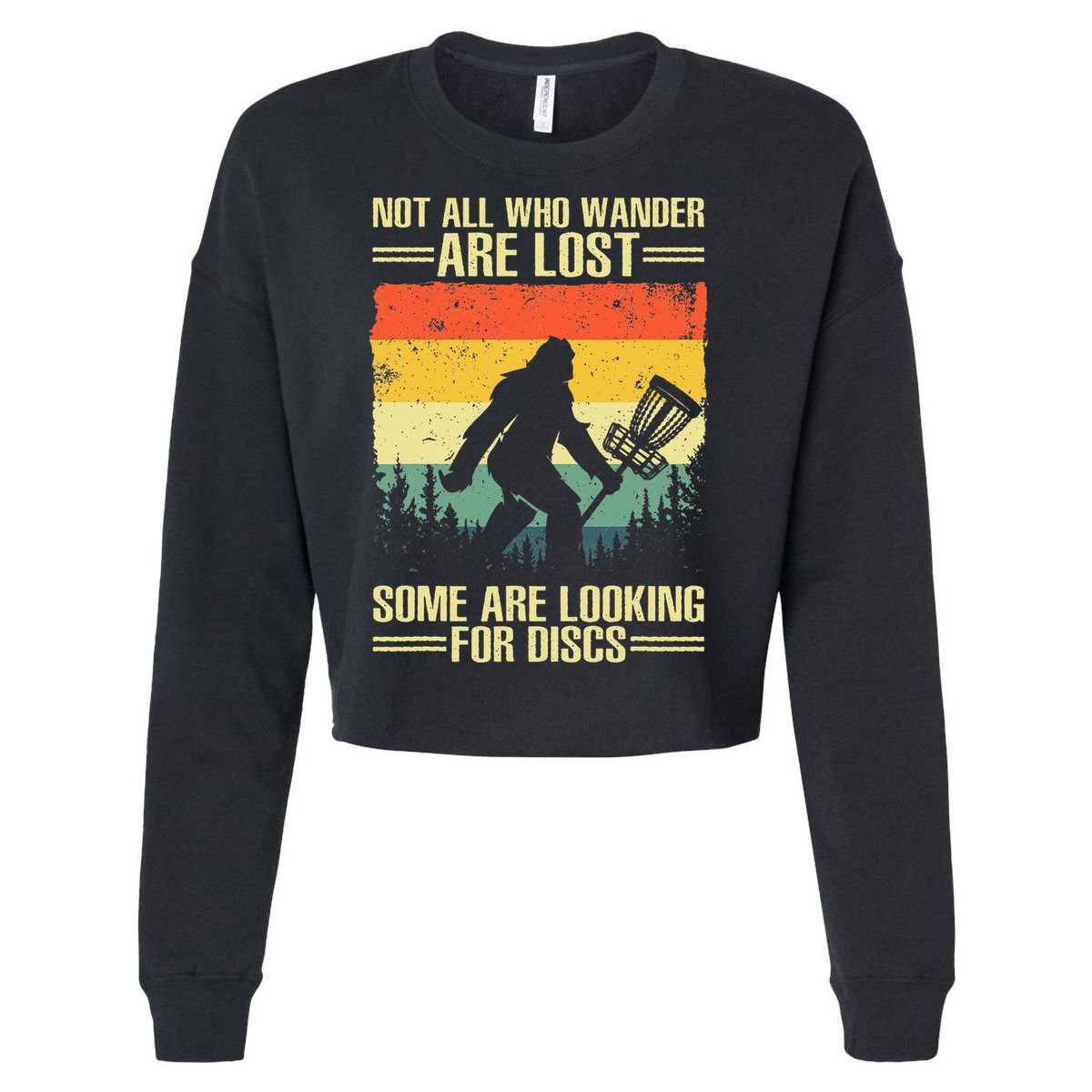 Funny Disc Golf Art For Men Women Kids Disc Golf Player Cropped Pullover Crew