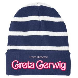 From Director Greta Gerwig Striped Beanie with Solid Band