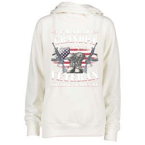 Father's Day Great Gift Veterans Daygreat Gift I'm A Dad Grandpa And A Veteran G Womens Funnel Neck Pullover Hood