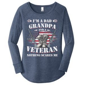 Father's Day Great Gift Veterans Daygreat Gift I'm A Dad Grandpa And A Veteran G Women's Perfect Tri Tunic Long Sleeve Shirt