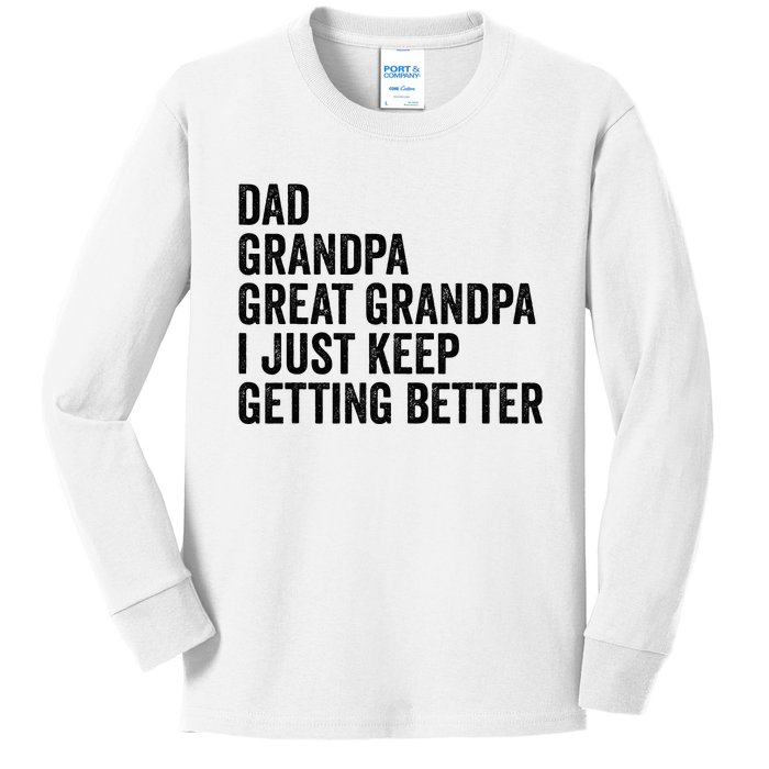 Fathers Day Grandpa from Grand Dad Great Grandfather  Kids Long Sleeve Shirt