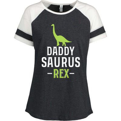 Fathers Day Greatest Best Dad Daddysaurus Rex Trex Gift Enza Ladies Jersey Colorblock Tee