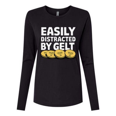 Funny Dreidel Gelt Chanukah Jewish Menorah Hanukkah Gelt Womens Cotton Relaxed Long Sleeve T-Shirt